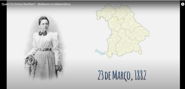Foto: Cena do vídeo apresentado sobre a matemática alemã Emmy Noether