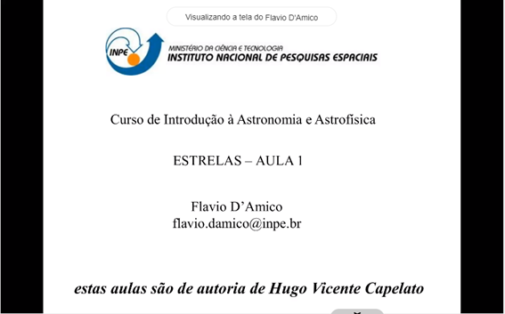Imagem 3 - Apresentação do professor Flavio D'Amico sobre as Estrelas