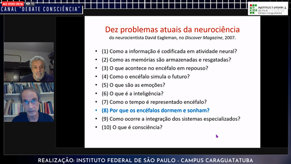 Imagem 7 - Slide analisando os dez problemas atuais da neurociência