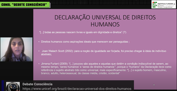 Imagem 4 - Slide sobre a Declaração Universal de Direitos Humanos