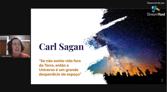 Imagem 4 – Slide apresentado com frase de Carl Sagan