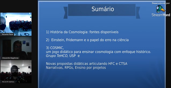 Imagem 3 – Slide com Sumário da apresentação do professor Alexandre