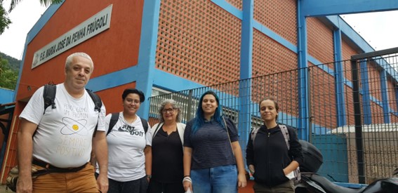 Imagem 1 – Professor Ricardo, Nicoli, Jeane, Izabella e Isis