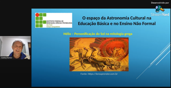 Imagem 5 – Slide sobre Hélio, a personificação do Sol na mitologia grega