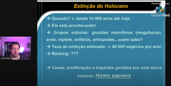 Imagem 6 – Slide sobre a extinção do Holoceno