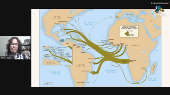 Imagem 4 – Slide sobre os destinos do tráfico de escravos africanos na América