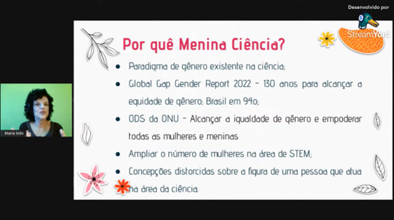 Imagem 5 – Slide sobre as razões para o projeto Menina Ciência – Ciência Menina