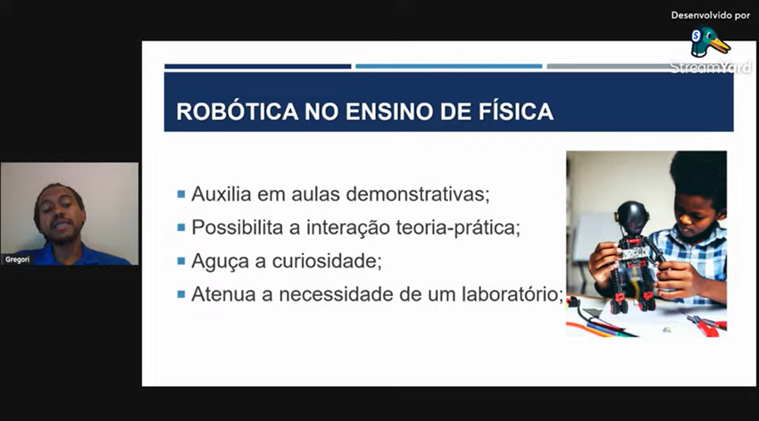 Imagem 4 – Slide sobre a robótica no Ensino de Física