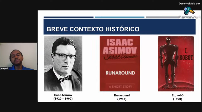 Imagem 7 – Slide sobre as obras de Isaac Asimov