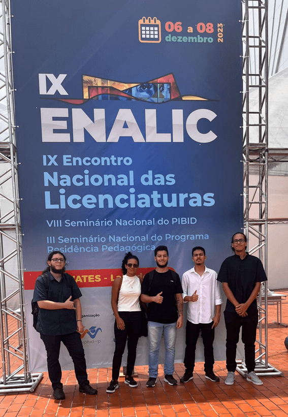 Imagem 1 – Fauez, Mariana, Marcos, Erik e Felipe no ENALIC de 2023