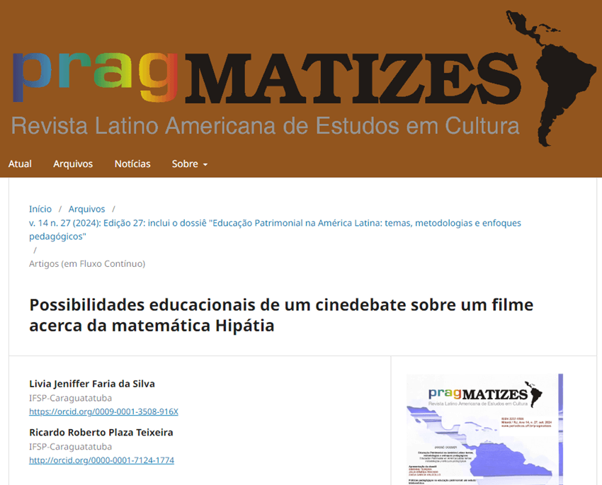 Imagem 2 – Artigo publicado no site da Revista PragMATIZES