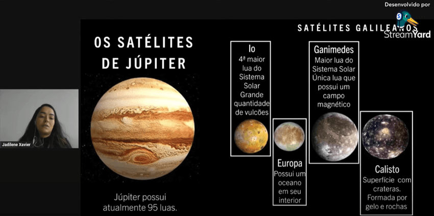 Imagem 5 – Slide sobre os satélites de Júpiter