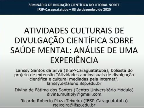 Slide inicial da apresentação de Larissy Santos da Silva