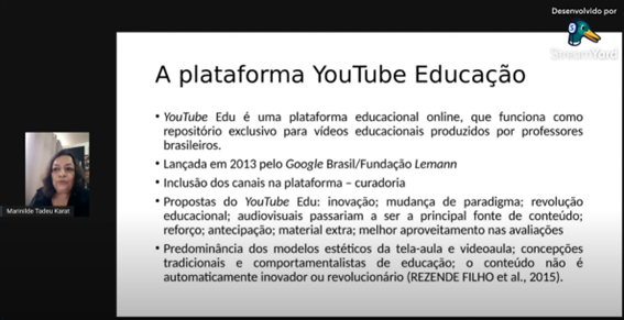 Imagem 5 – Slide sobre a plataforma YouTube Educação