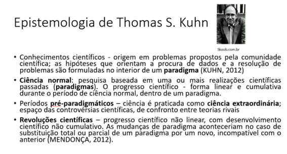 Imagem 6 – Slide sobre Thomas Kuhn apresentado pela professora Marinilde